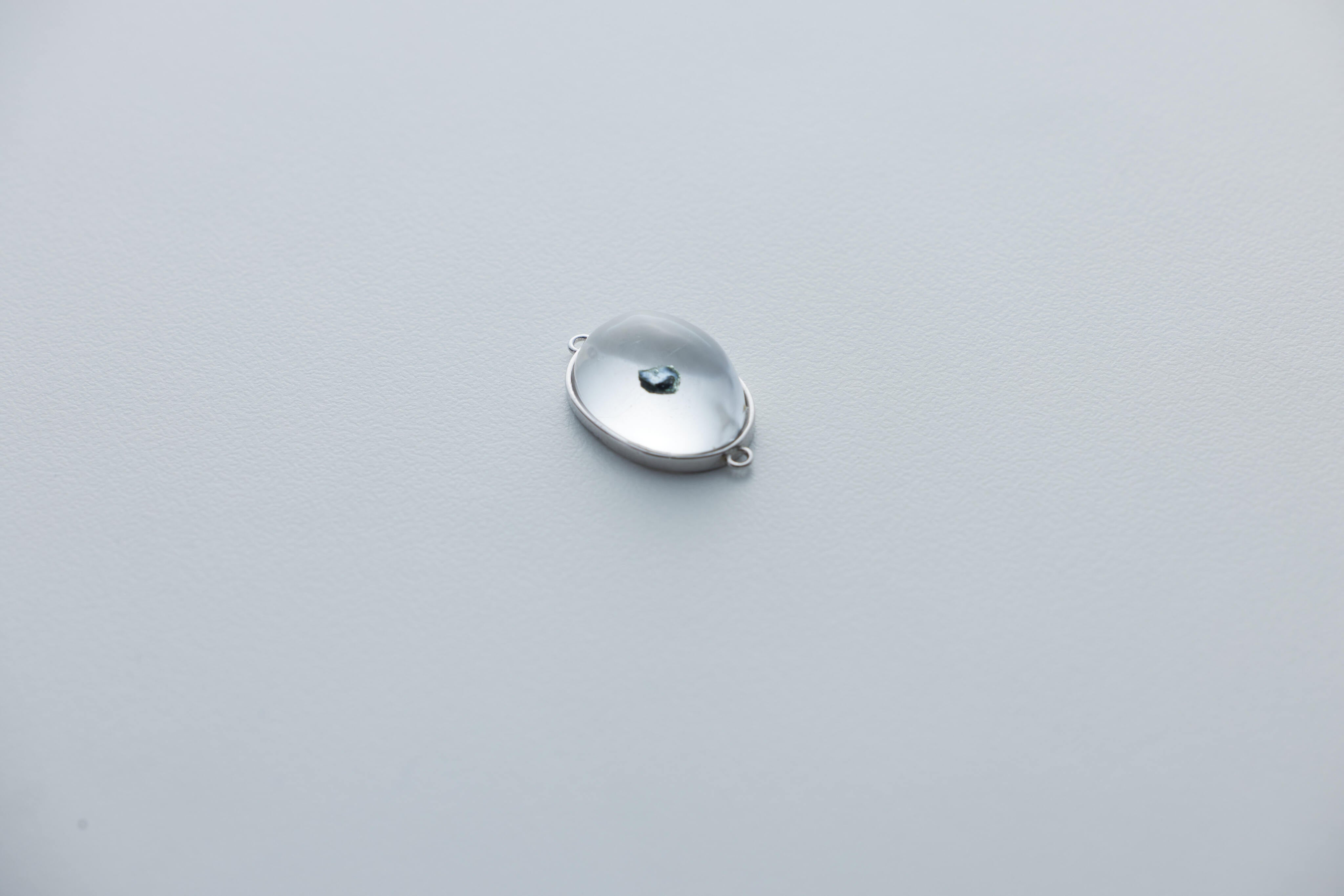 收藏款｜閃靈鑽黑紗包裹體礦 × 純銀包邊蛋面｜驅散負能量×淨化磁場