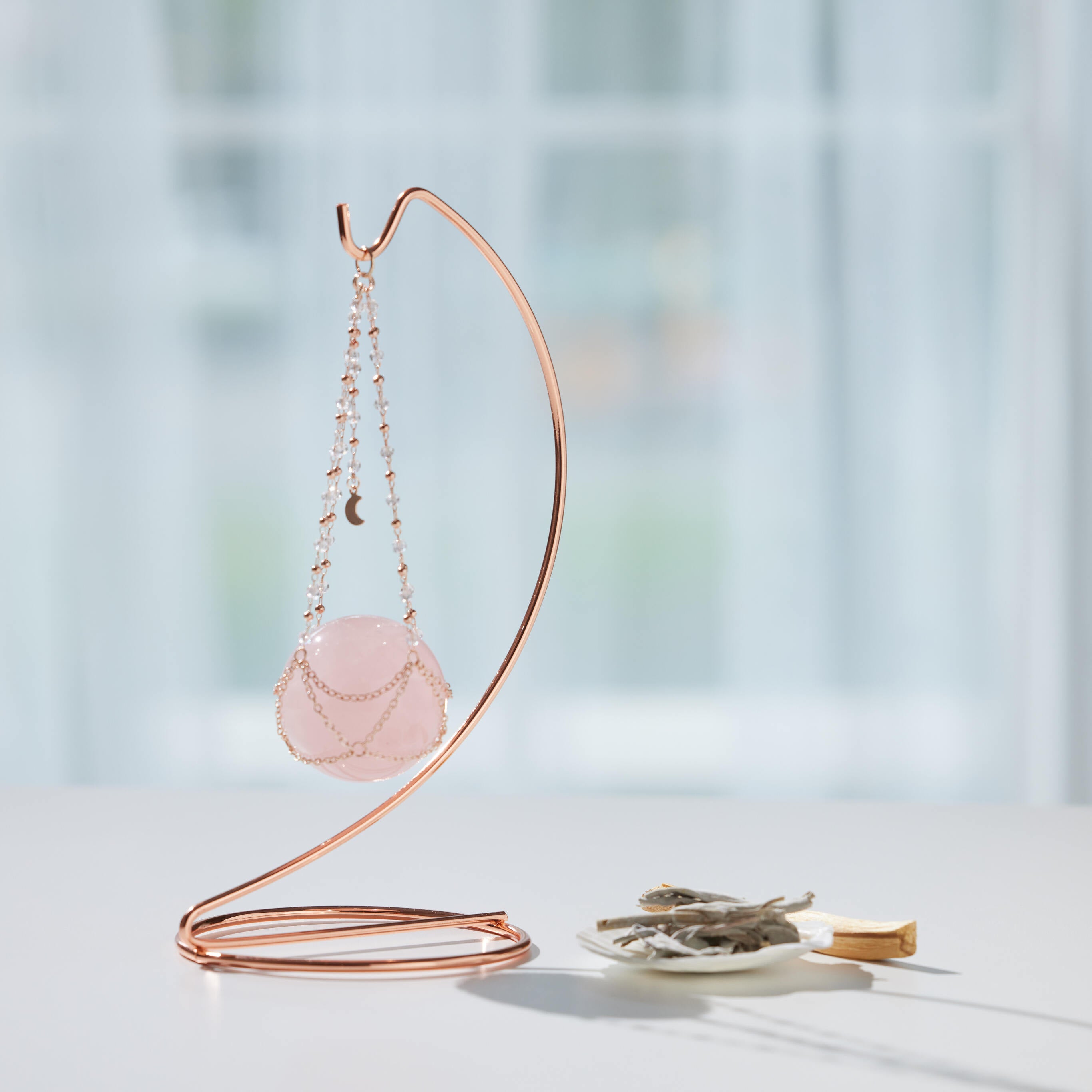 粉水晶「能量光球」｜擁有配的感！親自注入能量，看見光圈🤍 ｜組合贈送 淨化｜聖木、白鼠尾草、貝殼