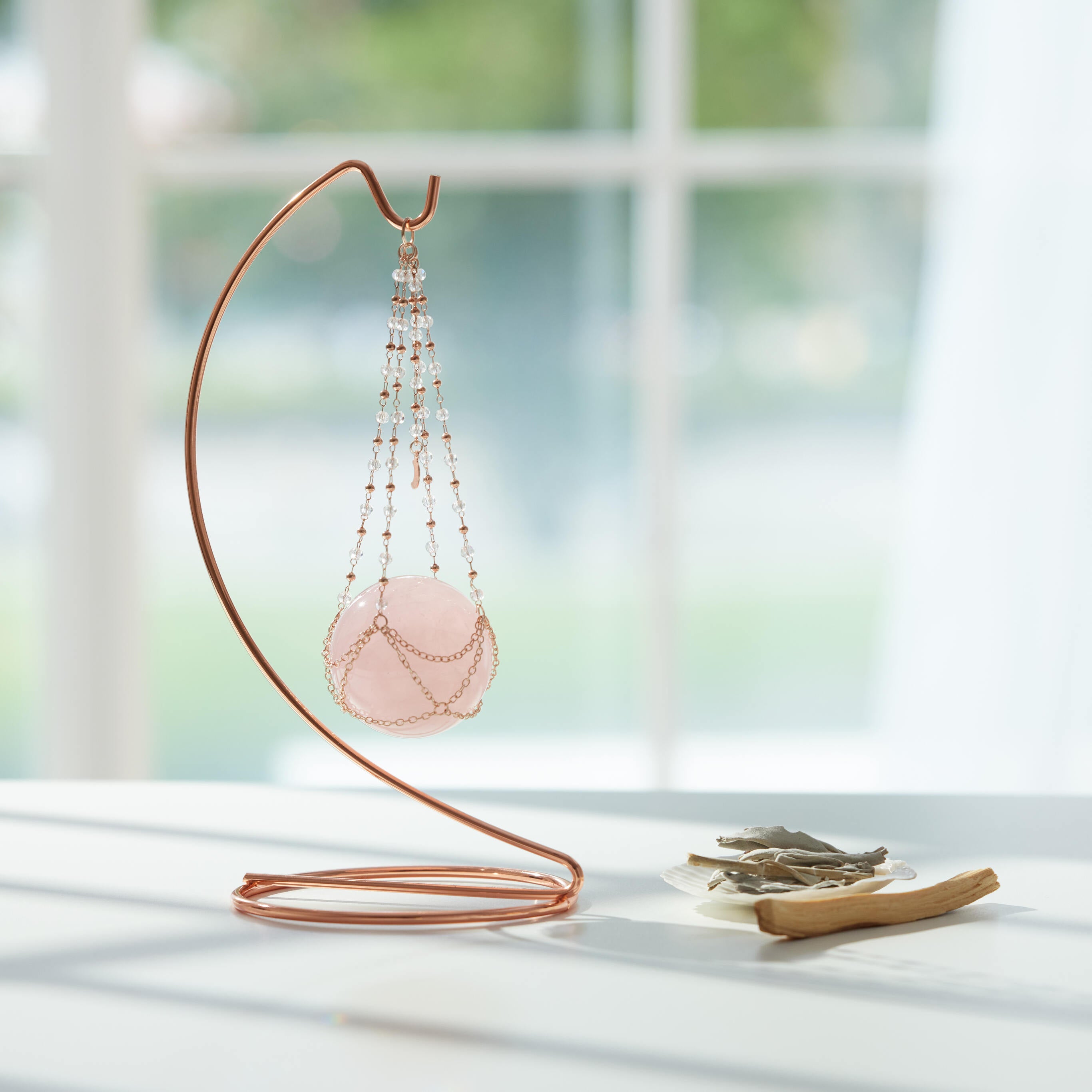 粉水晶「能量光球」｜擁有配的感！親自注入能量，看見光圈🤍 ｜組合贈送 淨化｜聖木、白鼠尾草、貝殼