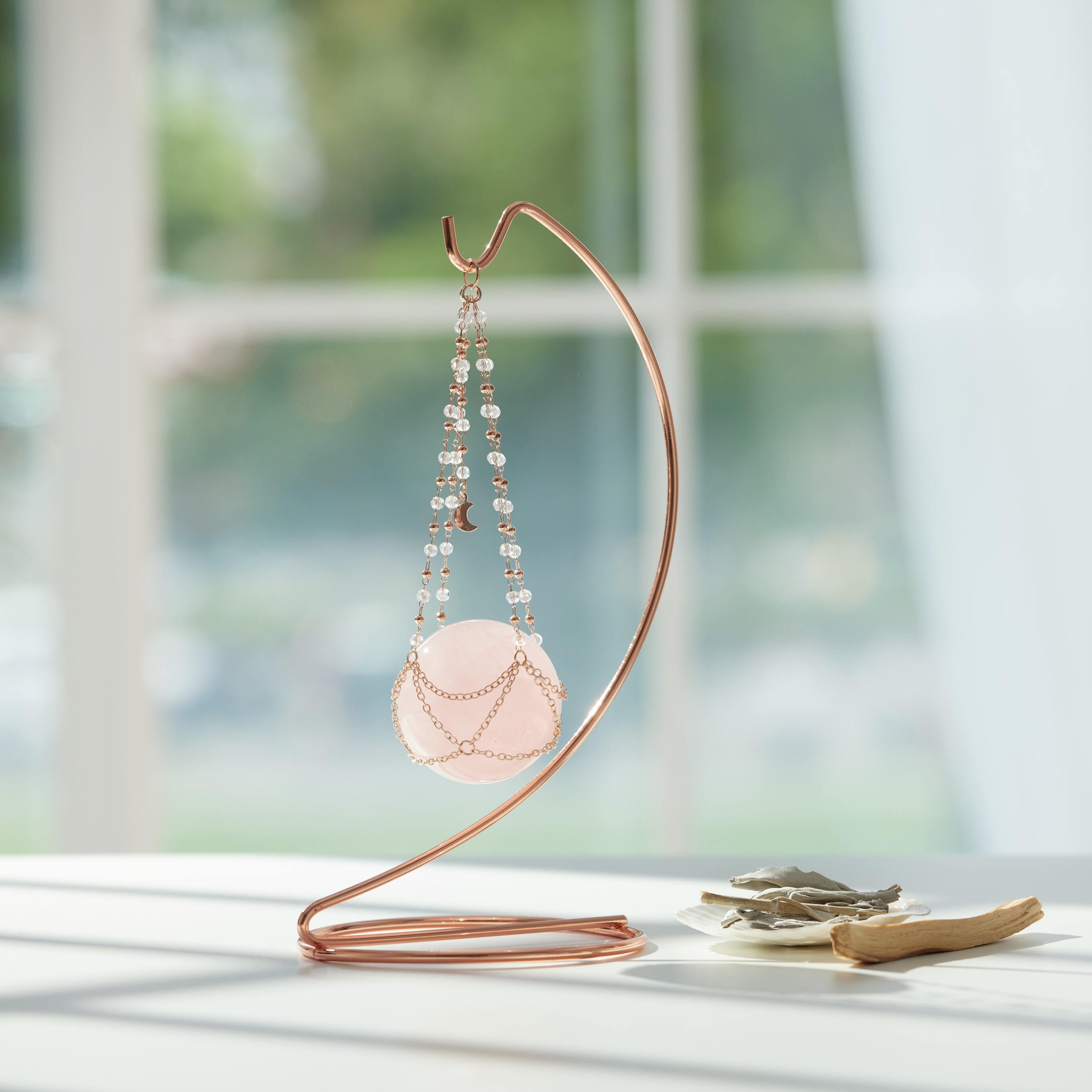 粉水晶「能量光球」｜擁有配的感！親自注入能量，看見光圈🤍 ｜組合贈送 淨化｜聖木、白鼠尾草、貝殼