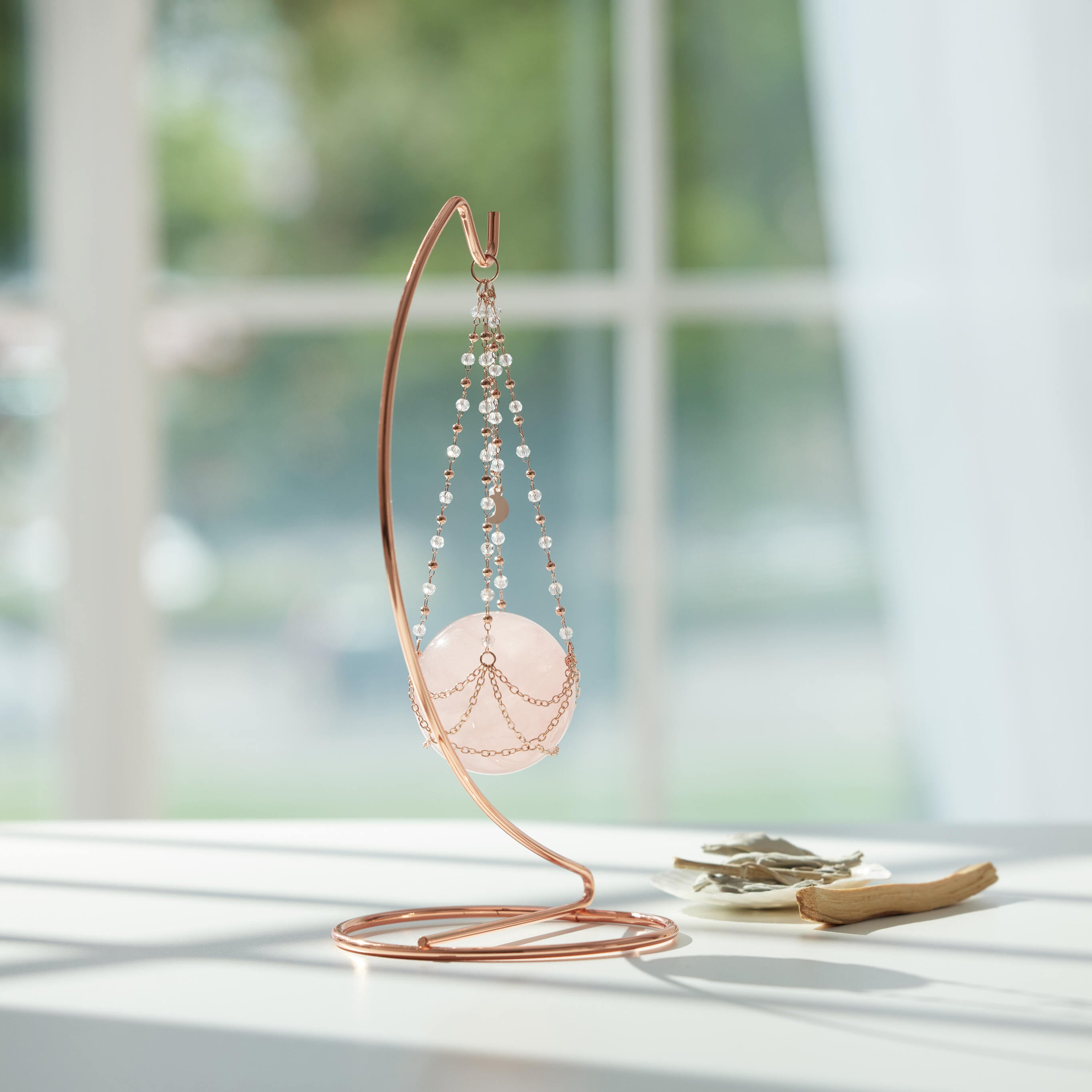 粉水晶「能量光球」｜擁有配的感！親自注入能量，看見光圈🤍 ｜組合贈送 淨化｜聖木、白鼠尾草、貝殼