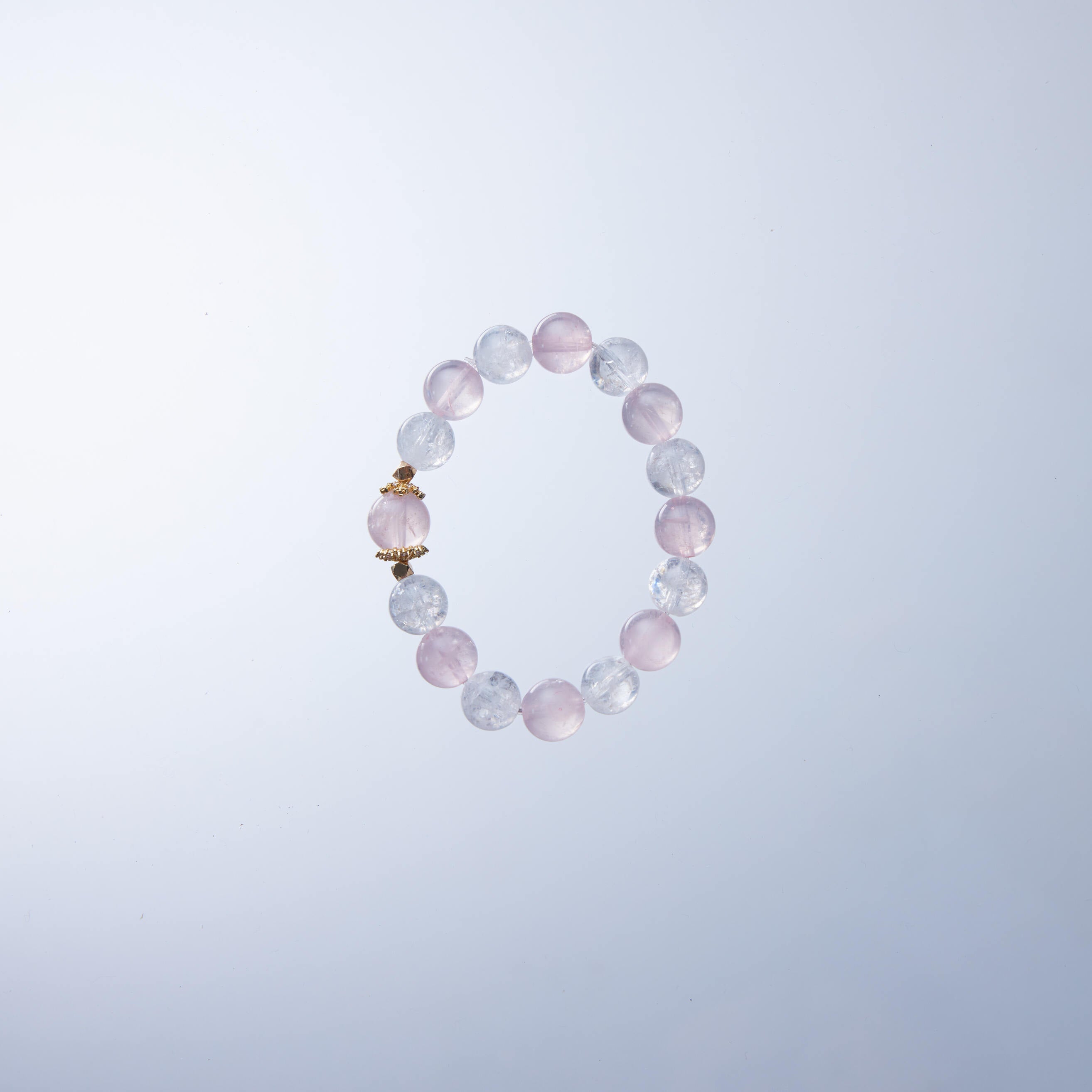 簡約粉水晶設計款｜白水晶、粉水晶｜招桃花人緣 脈輪：心輪