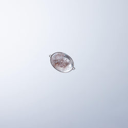 梦幻粉白幽灵共生矿｜水晶配件DIY水晶设计款「独一无二」稀缺纯银包边蛋面
