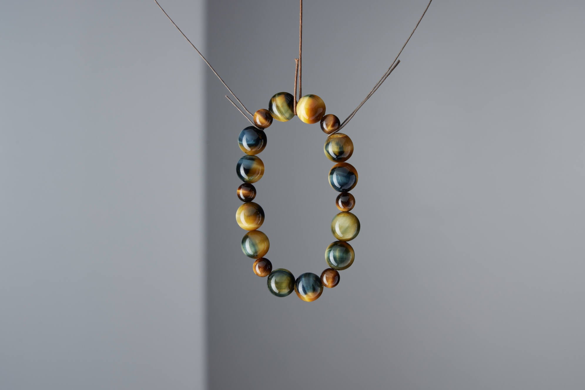 虎眼共生能量手鏈｜黃虎眼 × 藍虎眼｜男士招財防小人專屬款