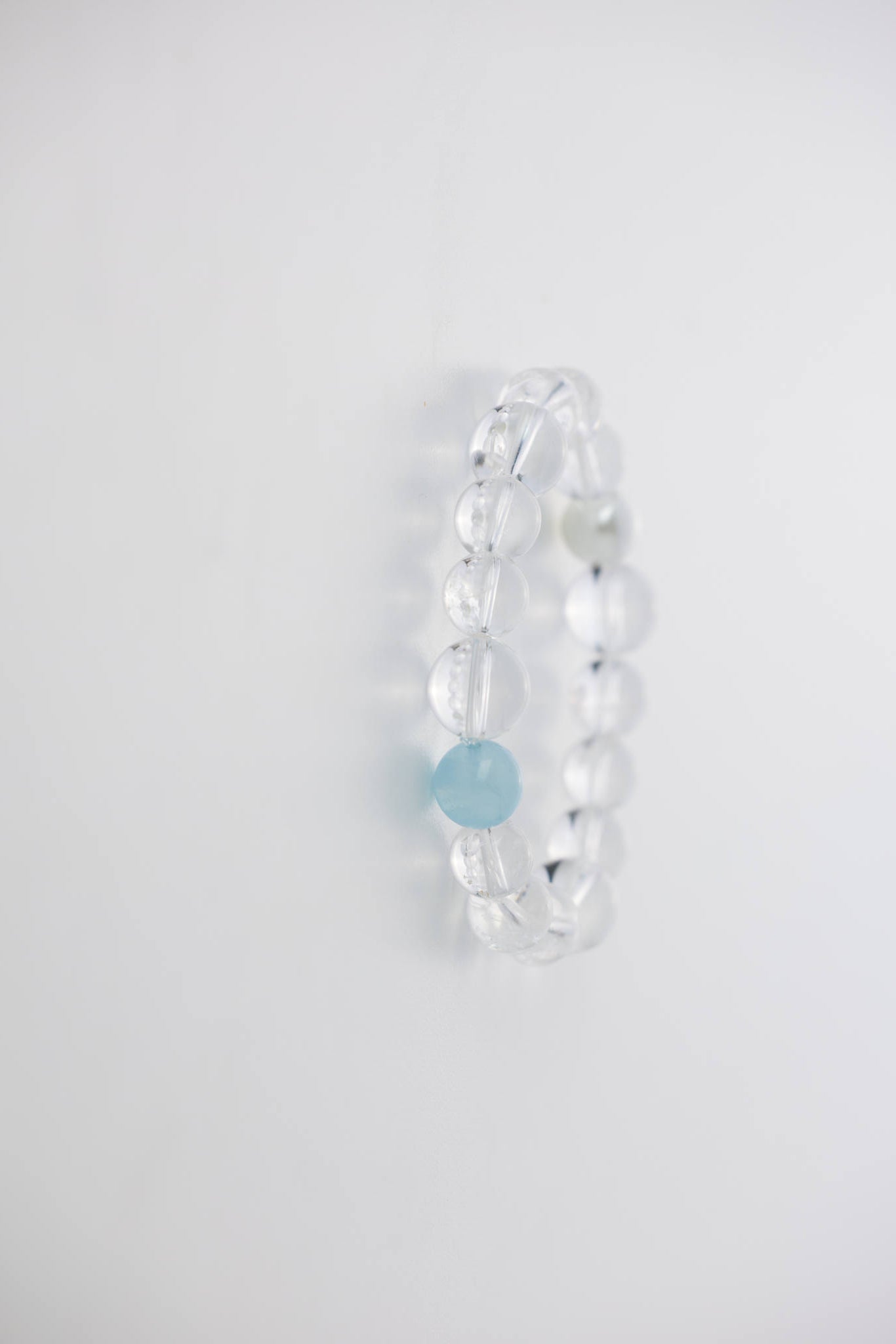 海藍寶 × 珍珠 × 透體白水晶｜療癒系手鏈10mm｜溫柔療癒・穩心淨化