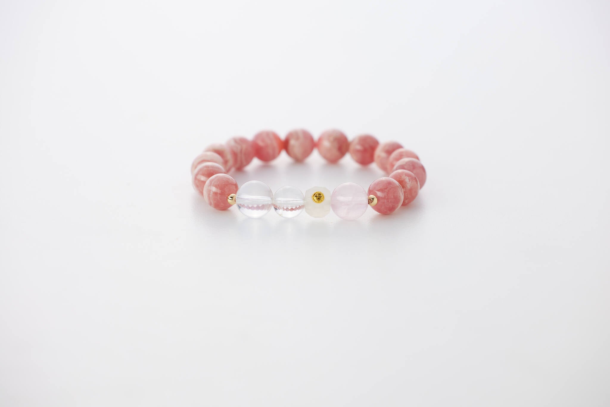 愛情之石｜只為尋找真愛｜蕾絲紅紋石 × 粉水晶 × 荔枝凍 × 白水晶｜ 手鏈／手串