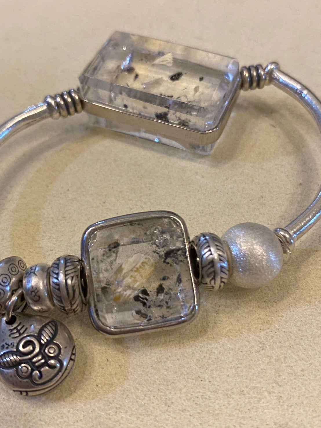 閃靈鑽水膽流沙晶中晶｜純銀訂製款｜獨一無二的靈性珍寶