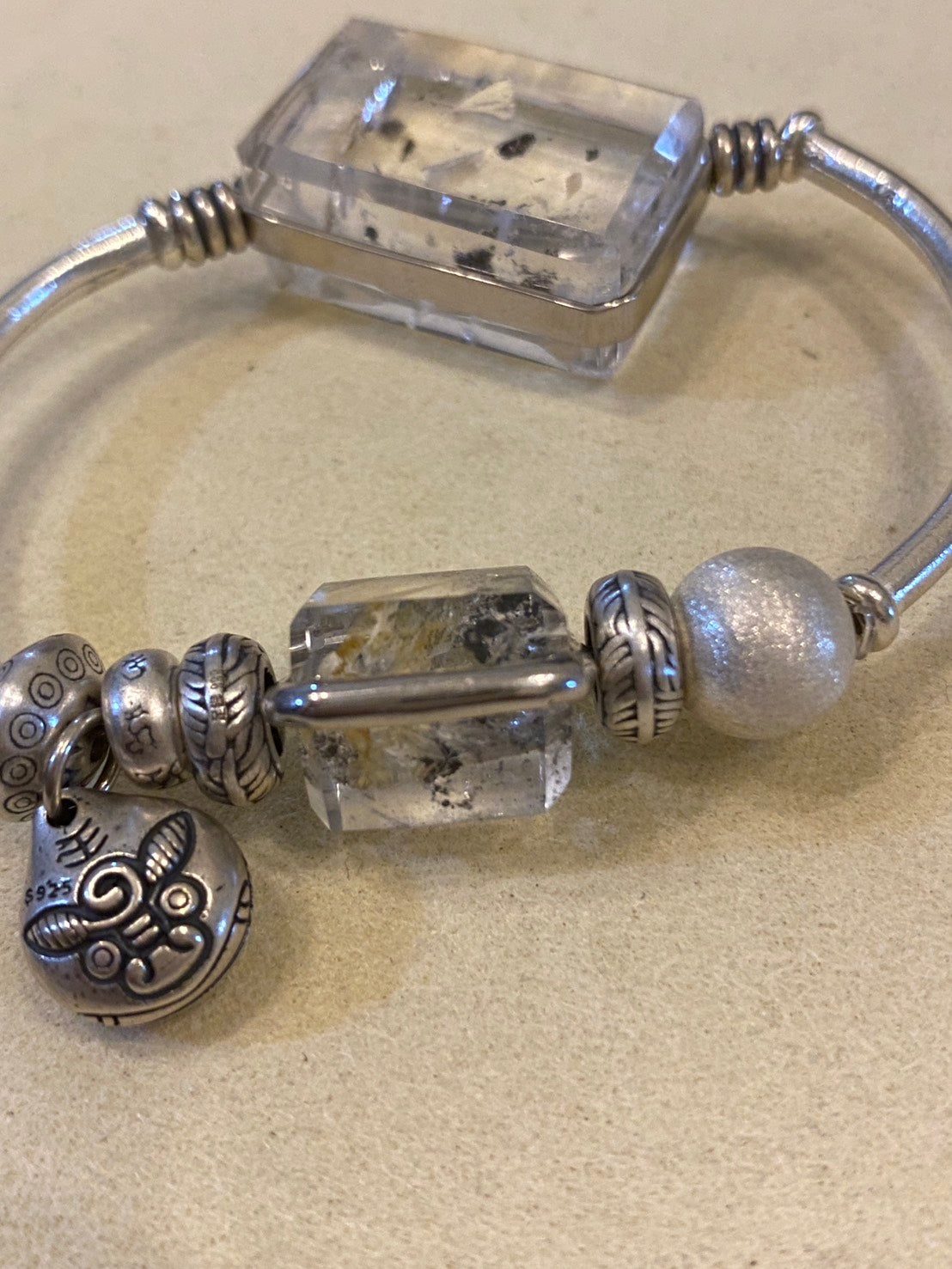 閃靈鑽水膽流沙晶中晶｜純銀訂製款｜獨一無二的靈性珍寶