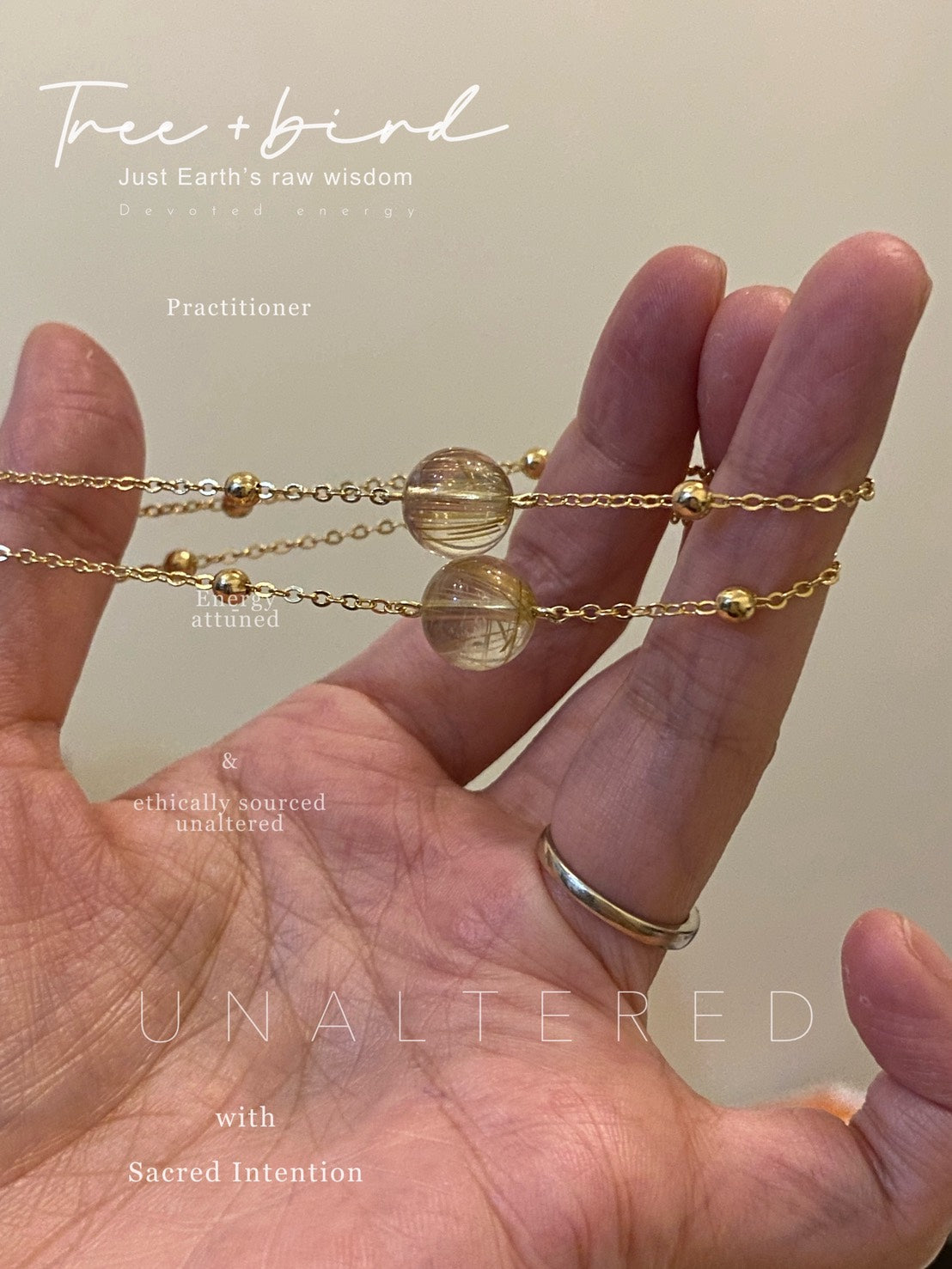 金髮晶鈦晶維納斯純淨透體手鏈｜14K鍍金設計｜招財納福 •提升能量頻率