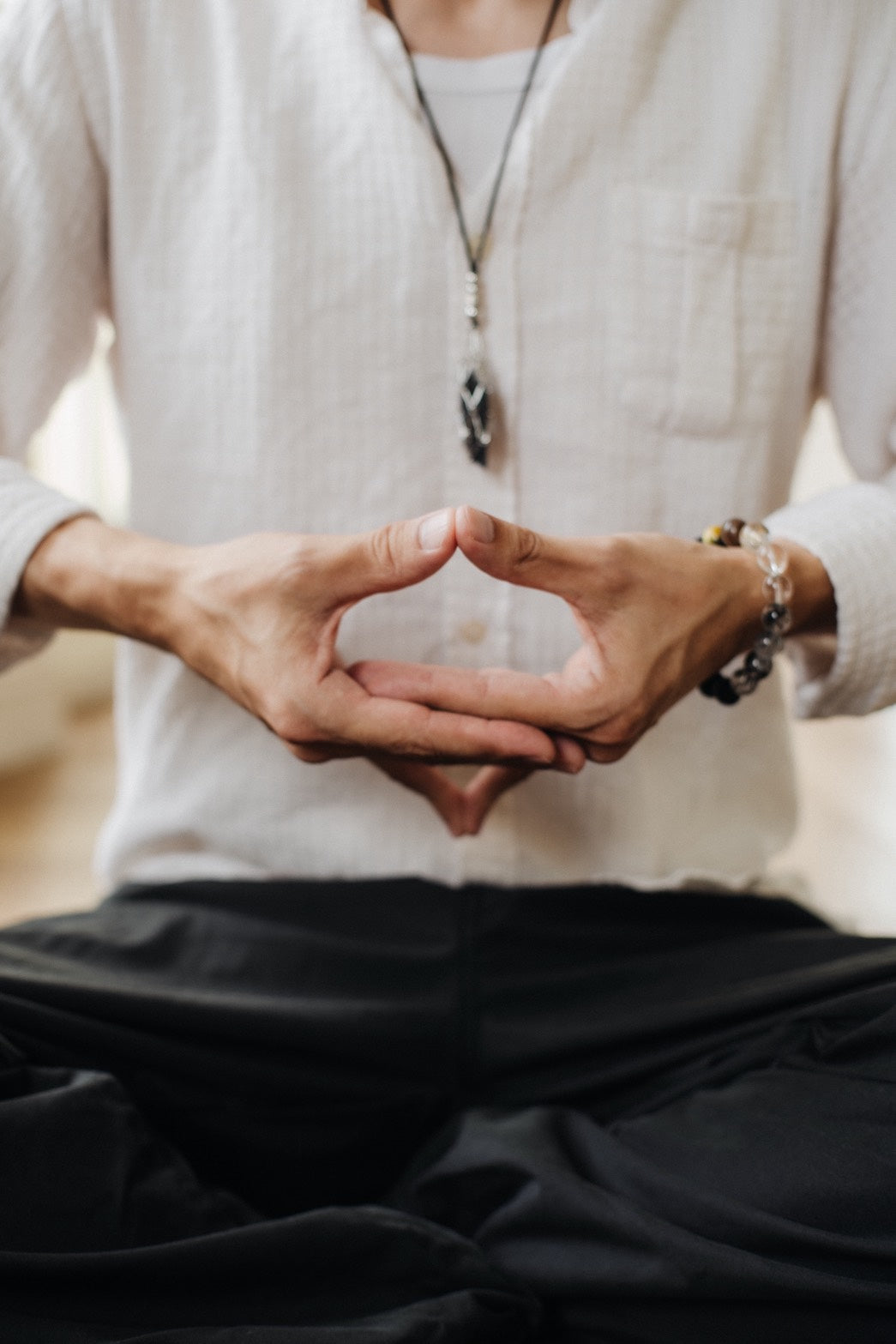 純鋼水晶原石網袋項鍊｜可自由更換原石