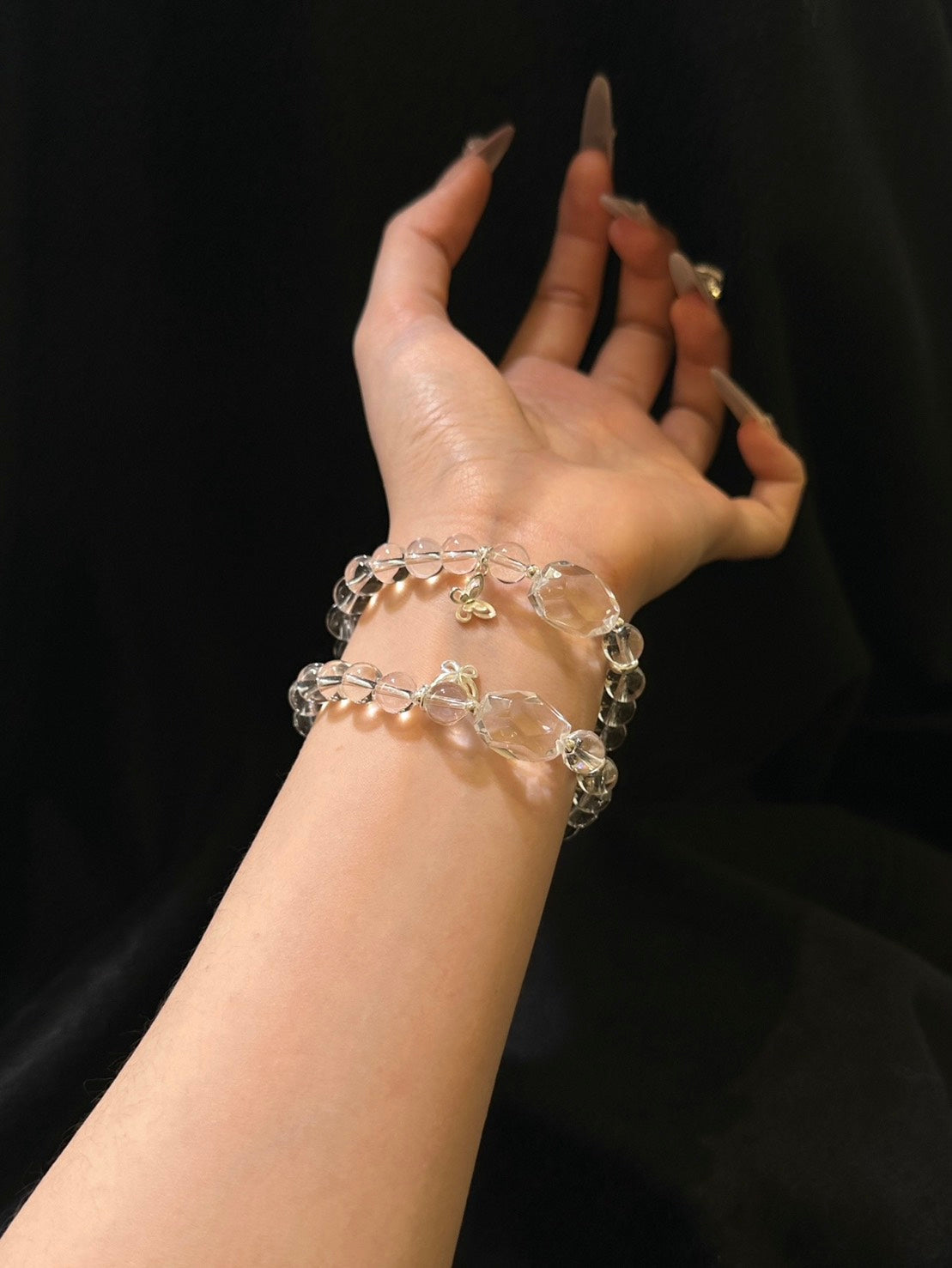 天然純淨透體白水晶手鏈｜8mm晶透靈石 × 萬用放大 × 百搭能量之選