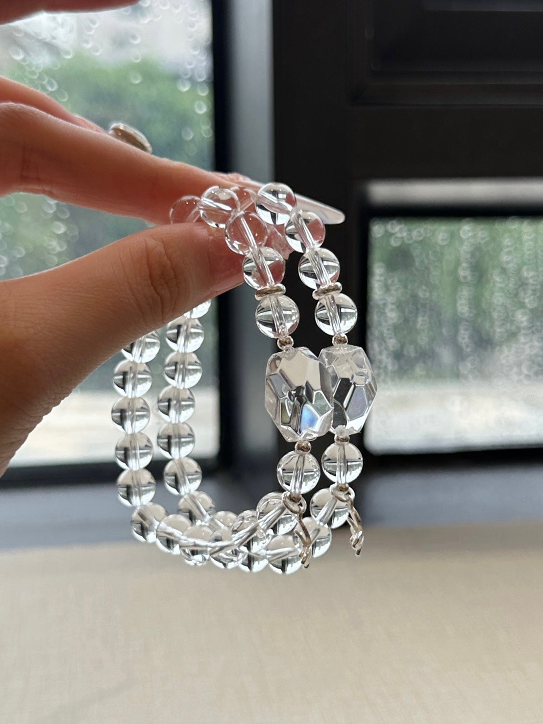 天然純淨透體白水晶手鏈｜8mm晶透靈石 × 萬用放大 × 百搭能量之選